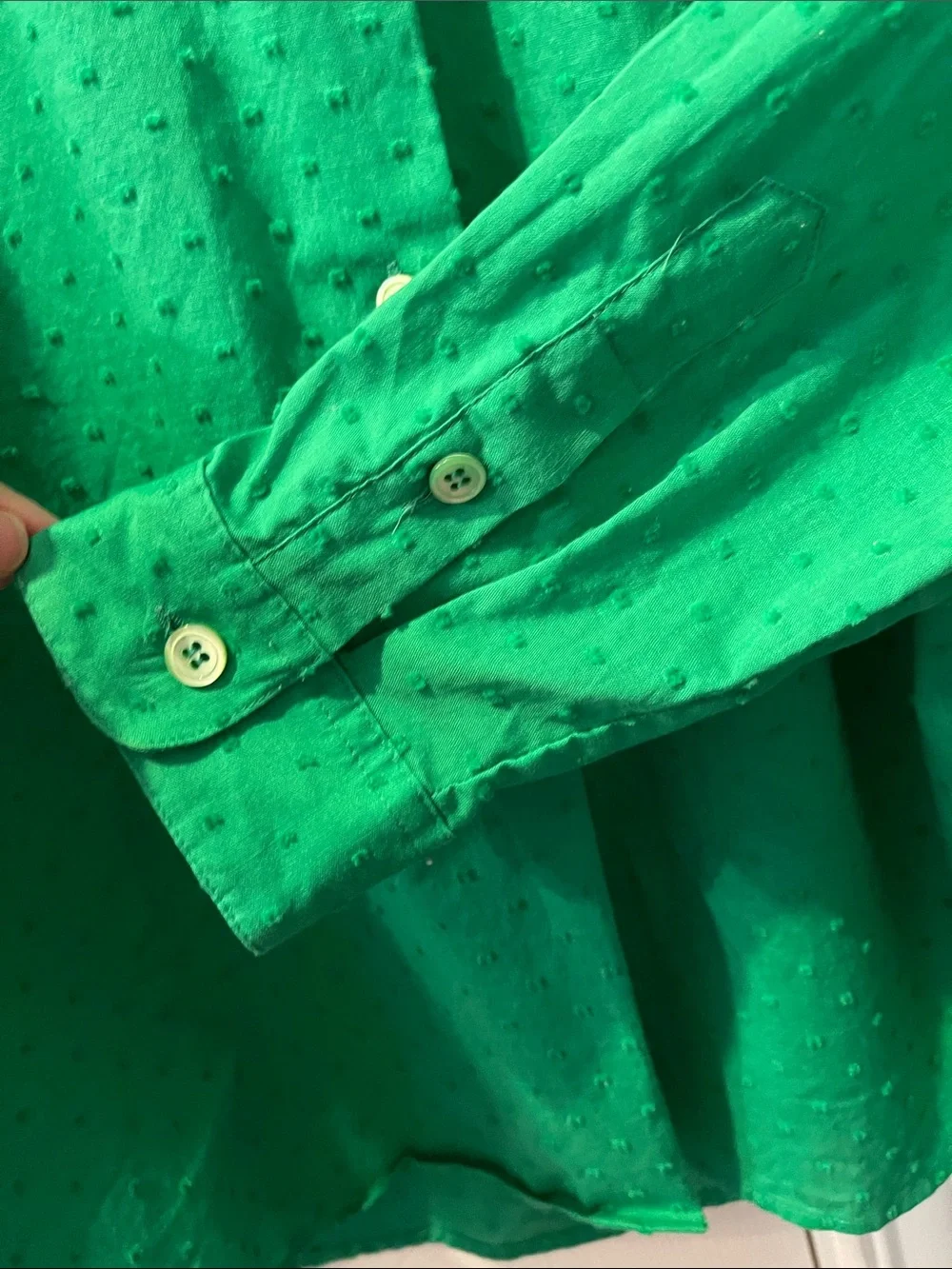 Green Textured Button-Up Shirt - Picture 3 of 6